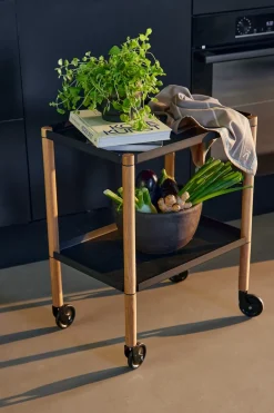 Andersen Furniture Serving Trolleys*Connect table, Oiled oak, metal Black
