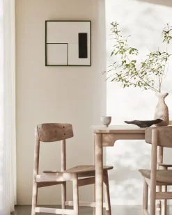 Mater Chairs*Conscious BM3162 chair, Soaped oak-coffee waste light Beige