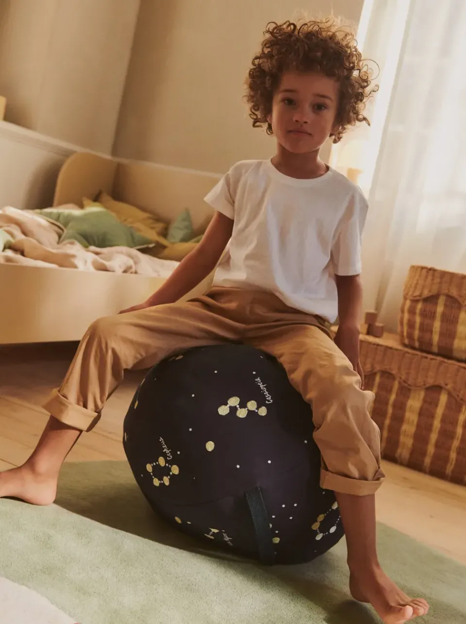 Ferm Living Sitting Poufs*Constellation pouf, Dark , Ø50 cm Blue