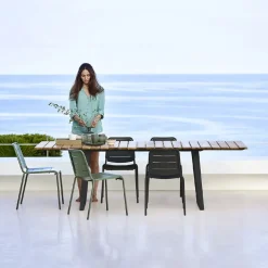 Cane-line Table For Outdoor Use*Copenhagen dining table, Teak, lava grey stand Brown