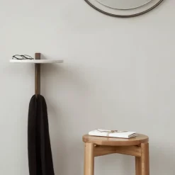 Audo Copenhagen Shelves & Shelving Systems*Corbel shelf, Marble carrara, dark stained oak BrownWhite