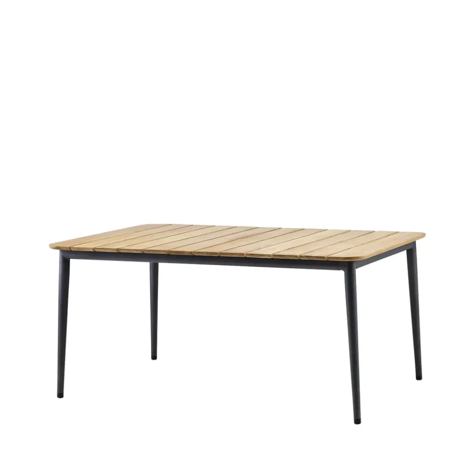 Cane-line Table For Outdoor Use*Core dining table teak 160x100x74 cm, Lava grey stand Brown