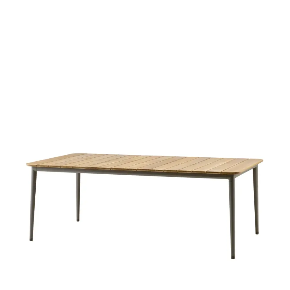 Cane-line Table For Outdoor Use*Core dining table teak 210x100x74 cm, Taupe tripod Brown