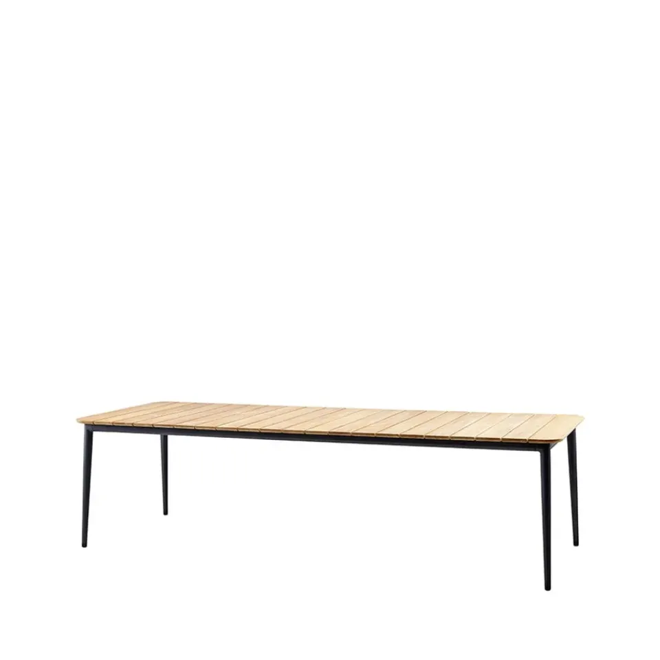 Cane-line Table For Outdoor Use*Core dining table teak 274x100x74 cm, Lava grey stand Brown