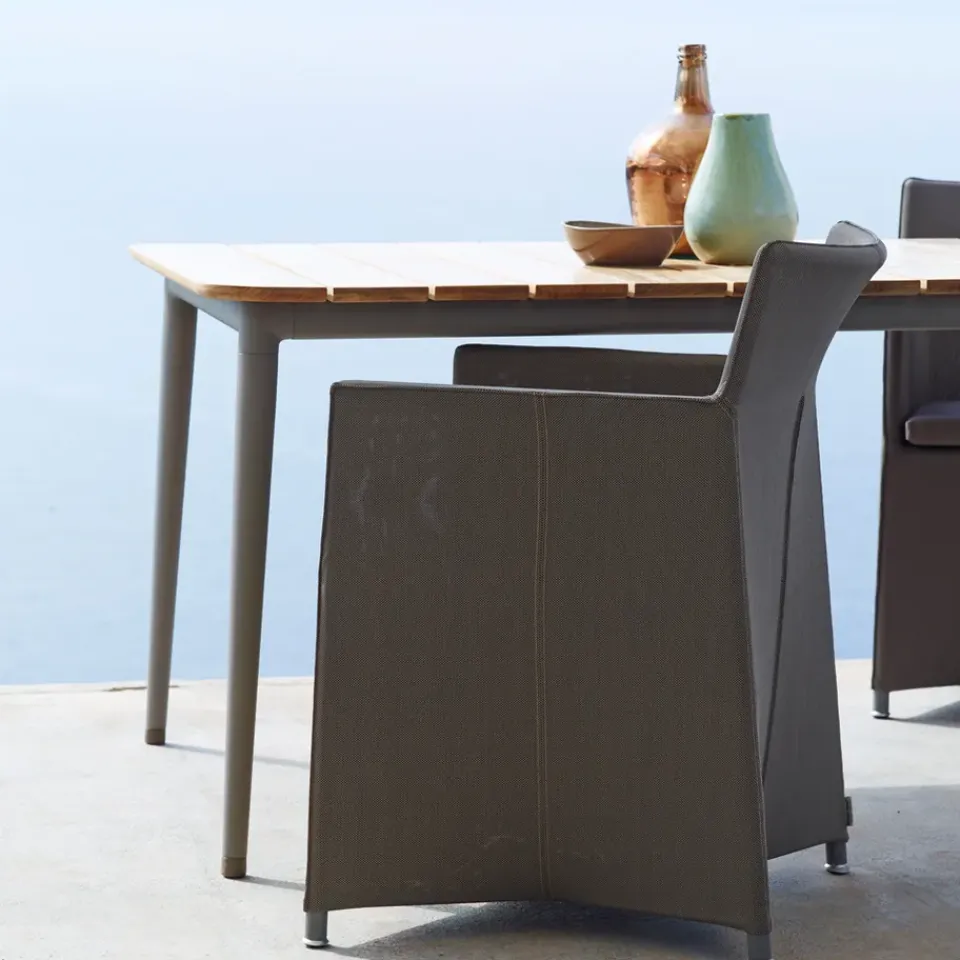 Cane-line Table For Outdoor Use*Core dining table teak 274x100x74 cm, Lava grey stand Brown