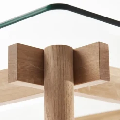 A2 Dining Tables*Corners dining table, Oak white oil.glass Beige