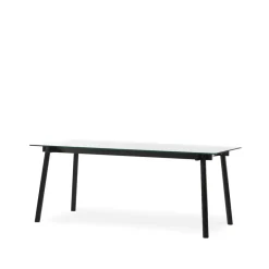 A2 Dining Tables*Corners dining table, Oak stained. glass Black