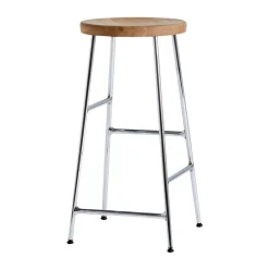 HAY Bar Stools*Cornet bar stool 65 cm, Oiled oak-chrome BrownSilver-coloured