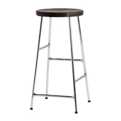 HAY Bar Stools*Cornet bar stool 65 cm, Smoked oiled oak-chrome BrownSilver-coloured