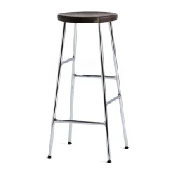 HAY Bar Stools*Cornet bar stool 75 cm, Smoked oiled oak-chrome BrownSilver-coloured