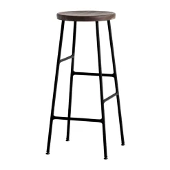 HAY Bar Stools*Cornet bar stool 75 cm, Smoked oiled oak-soft black BrownBlack