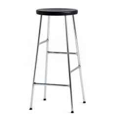 HAY Bar Stools*Cornet bar stool 75 cm, Soft black oak-chrome BlackSilver-coloured