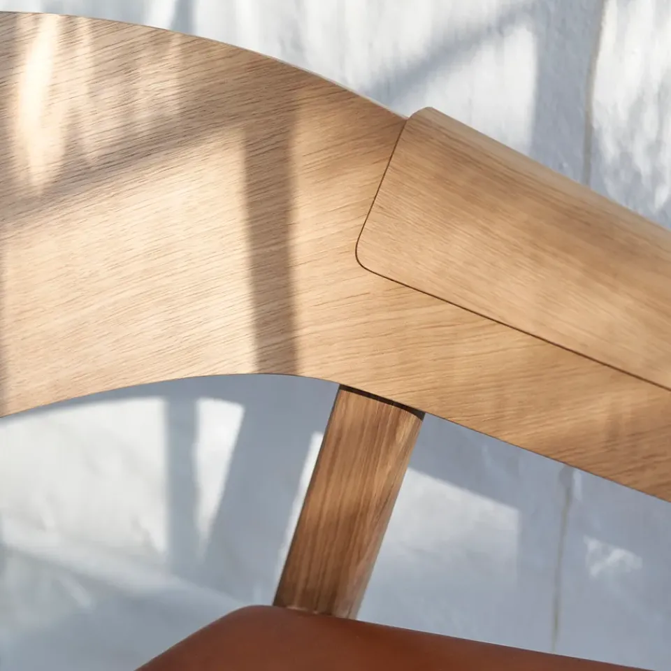 Muuto Armchairs & Footstools*Cover lounge chair leather, Refine leather cognac-oak Brown