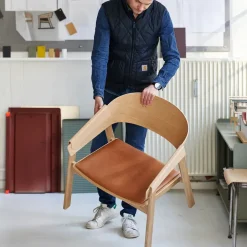Muuto Armchairs & Footstools*Cover lounge chair leather, Refine leather cognac-oak Brown