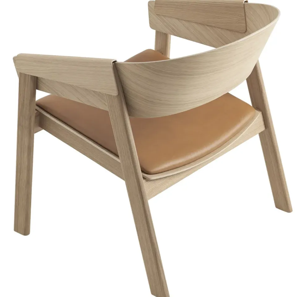 Muuto Armchairs & Footstools*Cover lounge chair leather, Refine leather cognac-oak Brown