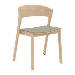 Muuto Chairs*Cover Side Chair leather, Refine leather stone-Oak GreyBrown