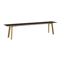 HAY Benches*CPH215 Deux 2.0 bench 200 cm, laminate-lacquered oak Black