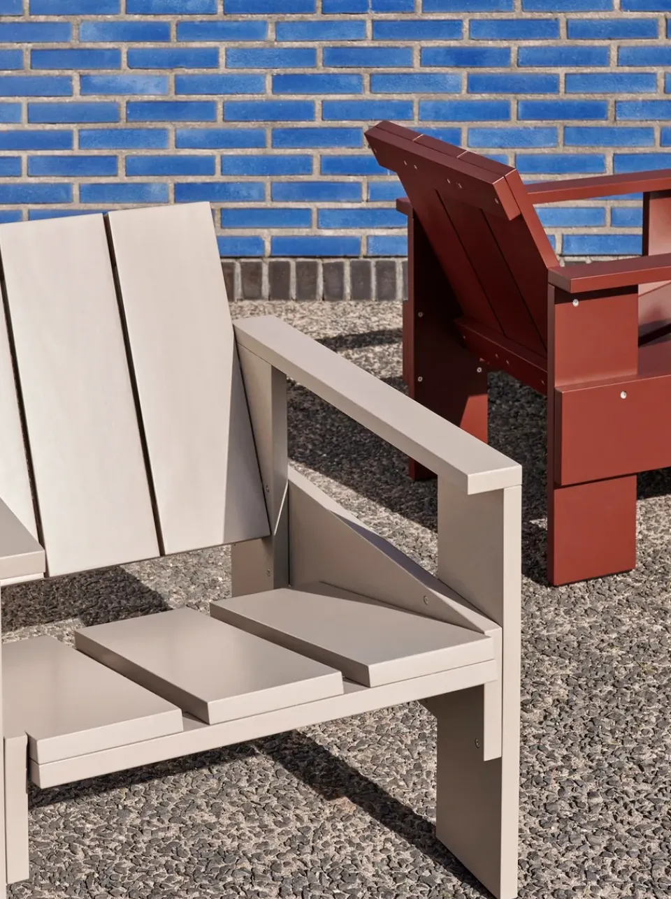 HAY Seating*Crate lounge chair lacquered pine, London fog Grey
