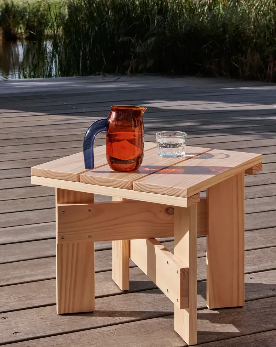 HAY Table For Outdoor Use|Outdoor Lounge Furniture*Crate Low Table 45x45x40 cm lacquered pine, Water-based lacquered pine wood Beige