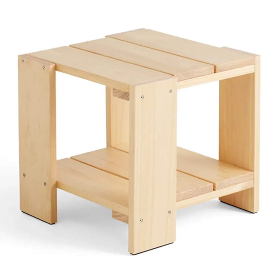 HAY Table For Outdoor Use|Outdoor Lounge Furniture*Crate Side Table 49.5x49.5x45 cm lacquered pine, Water-based lacquered pine wood Beige