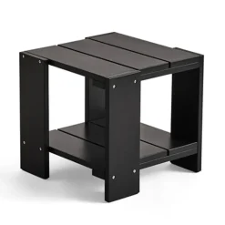 HAY Table For Outdoor Use|Outdoor Lounge Furniture*Crate Side Table 49.5x49.5x45 cm lacquered pine, Black
