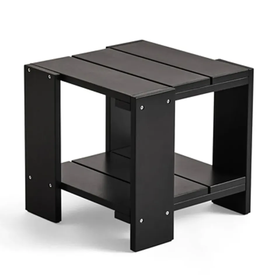 HAY Table For Outdoor Use|Outdoor Lounge Furniture*Crate Side Table 49.5x49.5x45 cm lacquered pine, Black