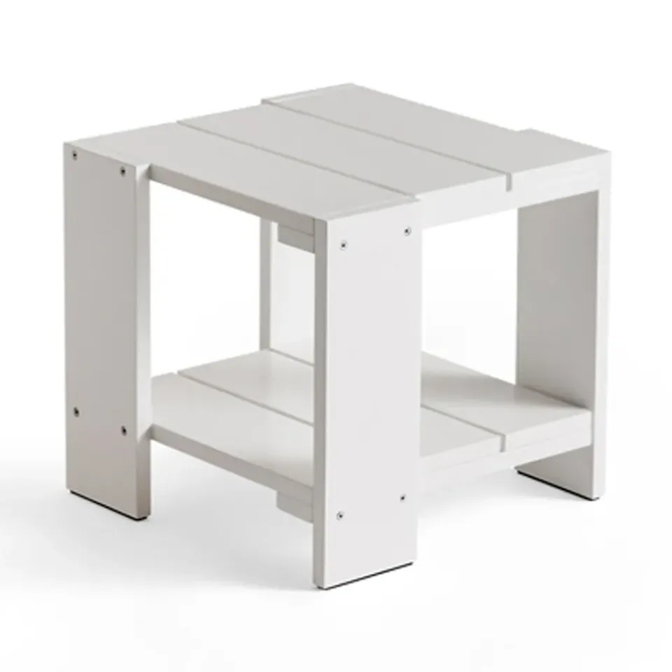 HAY Table For Outdoor Use|Outdoor Lounge Furniture*Crate Side Table 49.5x49.5x45 cm lacquered pine, White