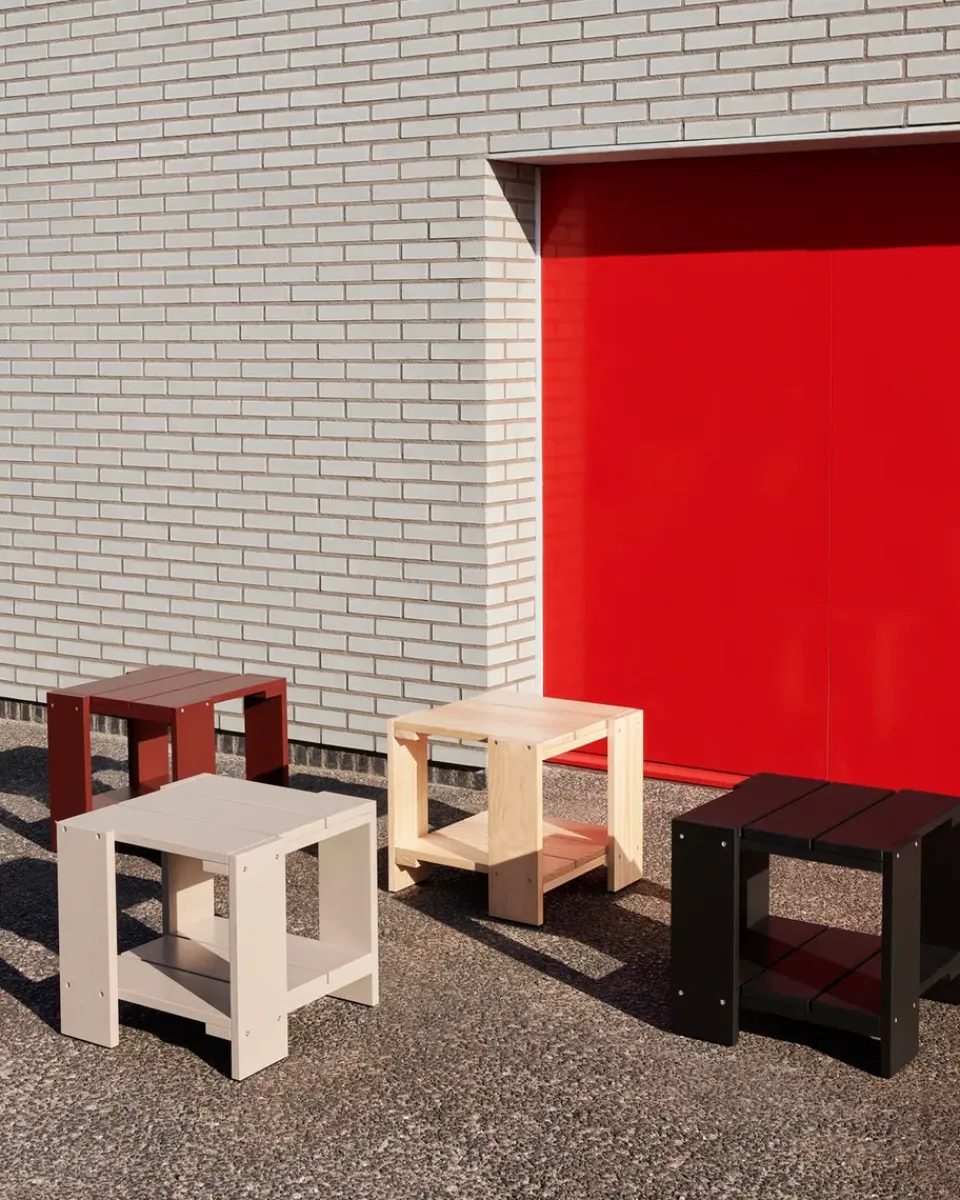 HAY Table For Outdoor Use|Outdoor Lounge Furniture*Crate Side Table 49.5x49.5x45 cm lacquered pine, White
