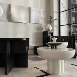 101 Copenhagen Side Tables*Crown side table low Ø65 cm, Bone White