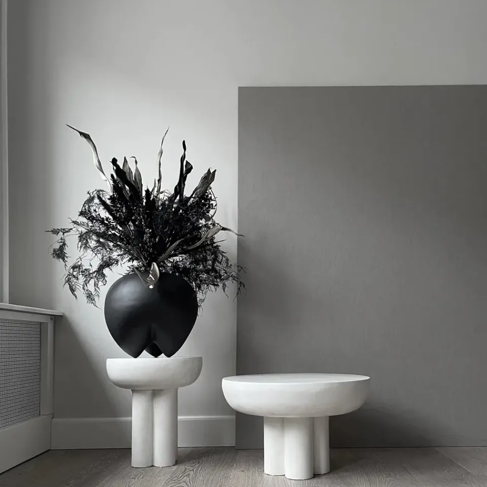 101 Copenhagen Side Tables*Crown side table tall Ø45 cm, Bone White