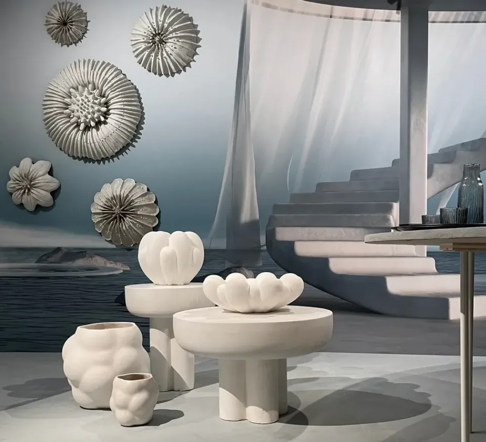 101 Copenhagen Side Tables*Crown side table tall Ø45 cm, Bone White