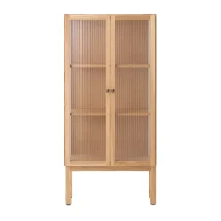 Audo Copenhagen Display & Glass Cabinets*Curiosity cabinet with glass doors 143 cm, Oak Beige