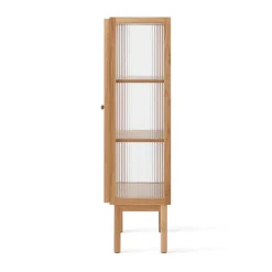 Audo Copenhagen Display & Glass Cabinets*Curiosity cabinet with glass doors 143 cm, Oak Beige