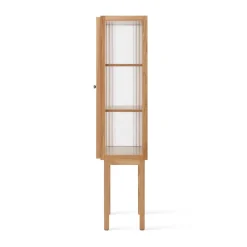 Audo Copenhagen Display & Glass Cabinets*Curiosity cabinet with glass doors 168 cm, Oak Beige