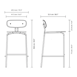 Umage Bar Stools*Curious bar stool 75 cm, Oak- Black