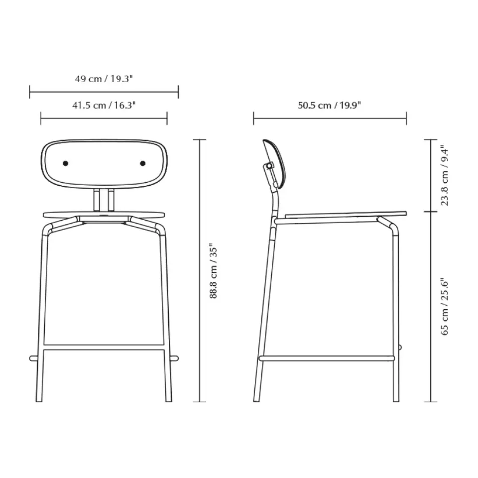 Umage Bar Stools*Curious barstool 65 cm, Oak-brass BeigeGold-coloured