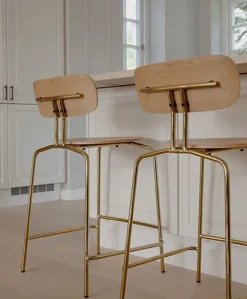 Umage Bar Stools*Curious barstool 65 cm, Oak-brass BeigeGold-coloured