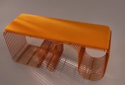 AYTM Benches*Curva seating bench 100 cm, Amber Orange