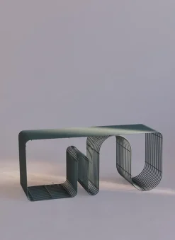 AYTM Benches*Curva seating bench 100 cm, Dusty Blue