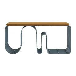 AYTM Benches*Curva seating bench 100 cm, Dusty Blue