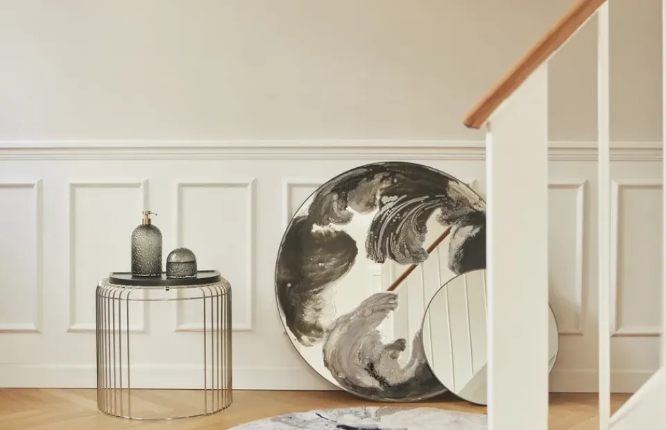 AYTM Side Tables*Curva table 45 cm, Silver Silver-coloured