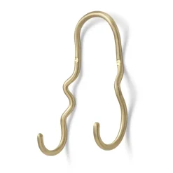 Ferm Living Clothes Hooks & Hangers*Curvature hook double, brass Gold-coloured