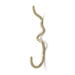 Ferm Living Clothes Hooks & Hangers*Curvature hook single, brass Gold-coloured