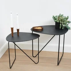 LIND DNA Side Tables*Curve Hippo side table L, -anthracite Black