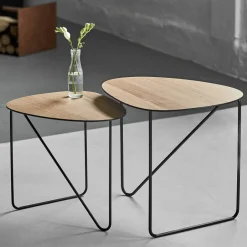 LIND DNA Side Tables*Curve side table M, oak BeigeBlack