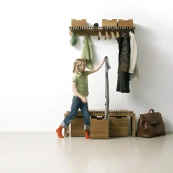 Fritz Hansen Hat Rack & Hat Shelves*Cutter Wardrobe coat rack with shelf, Teak Brown