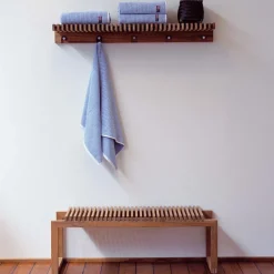 Fritz Hansen Hat Rack & Hat Shelves*Cutter Wardrobe coat rack with shelf, Teak Brown