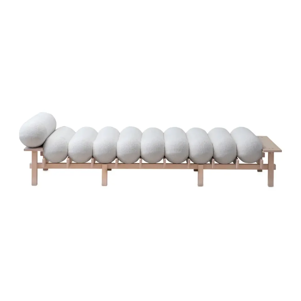 Gärsnäs Day Beds & Chaises|Sofas*Dag daybed, Beech-Barnum bouclé 01 Off White