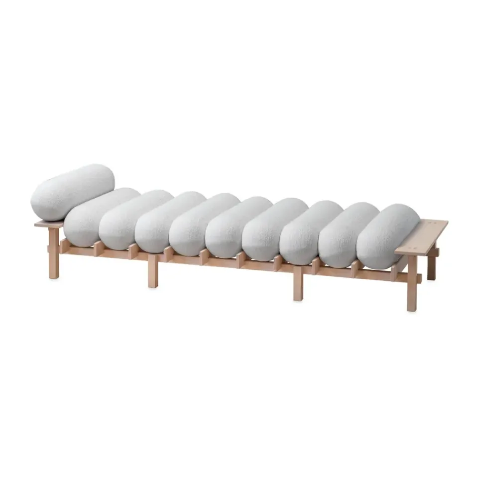 Gärsnäs Day Beds & Chaises|Sofas*Dag daybed, Beech-Barnum bouclé 01 Off White
