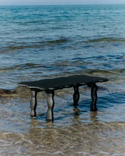 Ferm Living Table For Outdoor Use|Outdoor Lounge Furniture*Dal Piece coffee table 100x50x47 cm, Aluminium Black